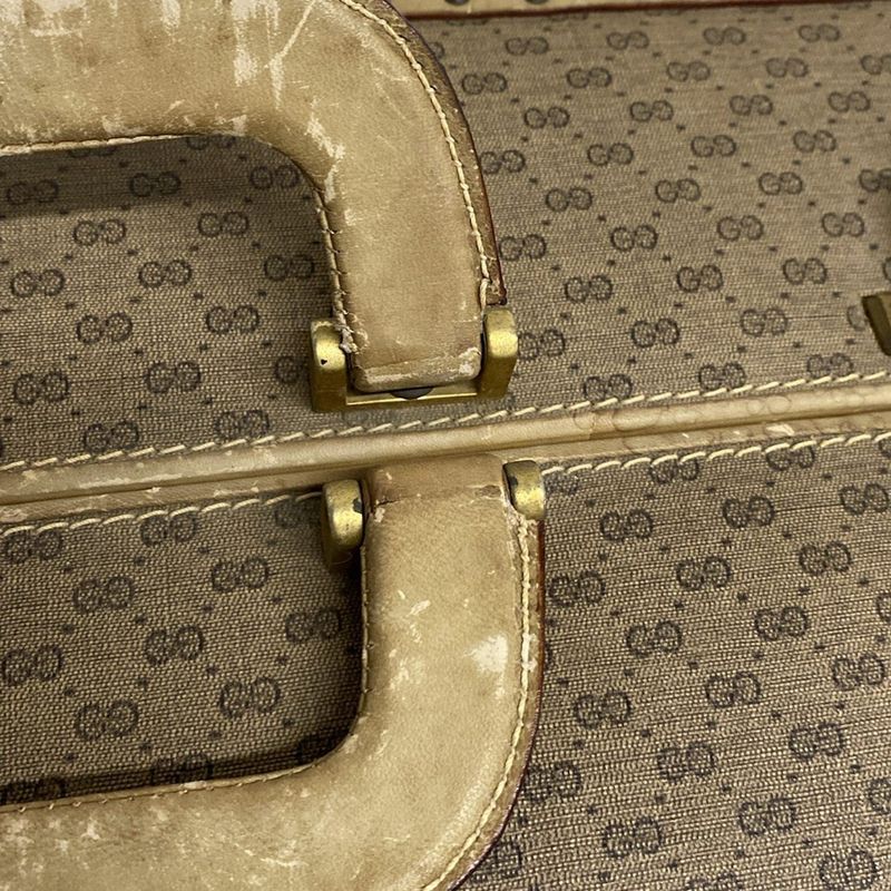 Gucci Trunk Case Old Guccigg Pattern Beige X Brown X Dark Brown Lock Number