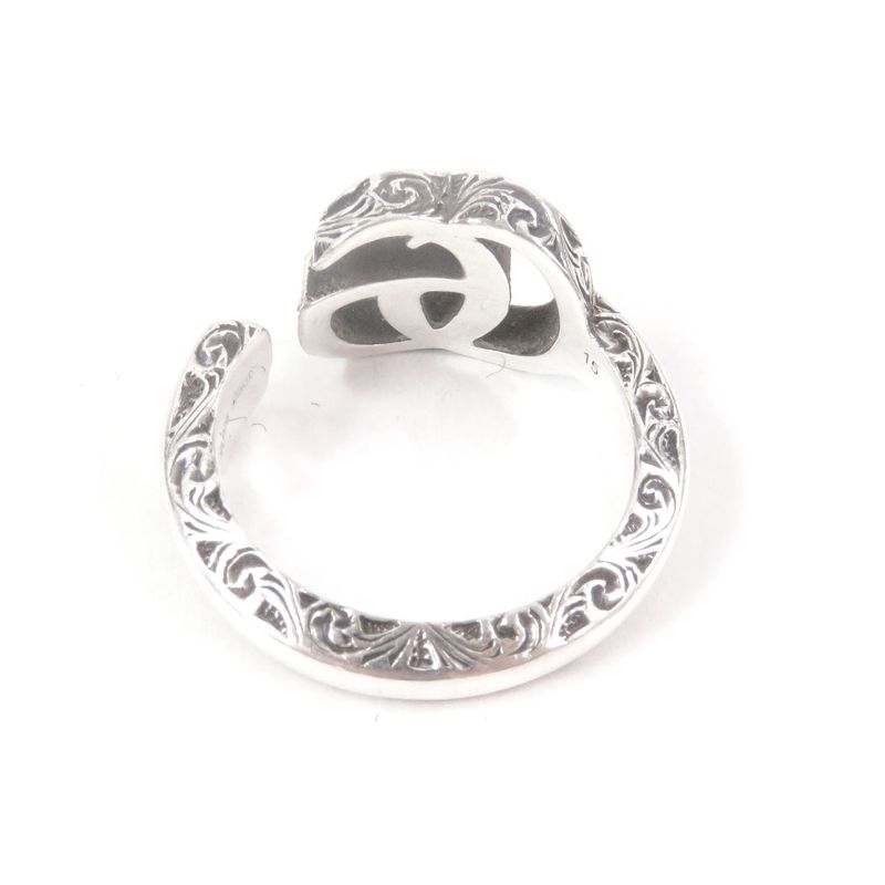 Gucci 627760 Arabesque Key Motif GG Logo Ring Silver Sv925 15 Made In Italy