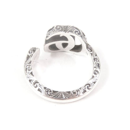 Gucci 627760 Arabesque Key Motif GG Logo Ring Silver Sv925 15 Made In Italy