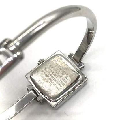 Gucci Square Quartz Silver Dial Bangle Watch