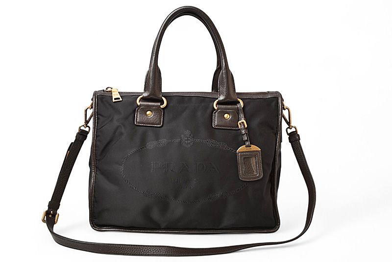Prada Tote Bag Shoulder Bag 2way Prada Bag Bl0748 Nylon Jacquard Black With