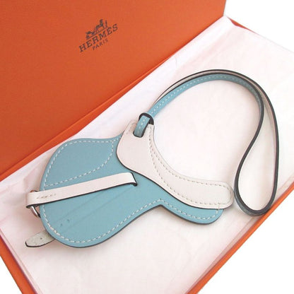 Hermes Paddock Cell Vorsoft Blue Atoll White Bag Charm Key Holder 1355 Hermes