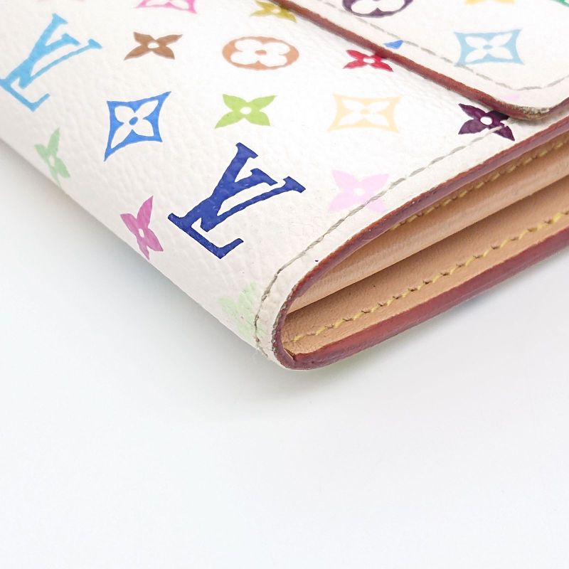 Louis Vuitton Sarah Bron Multicolor Beige Long Wallet Foldable Wallet Box/storag