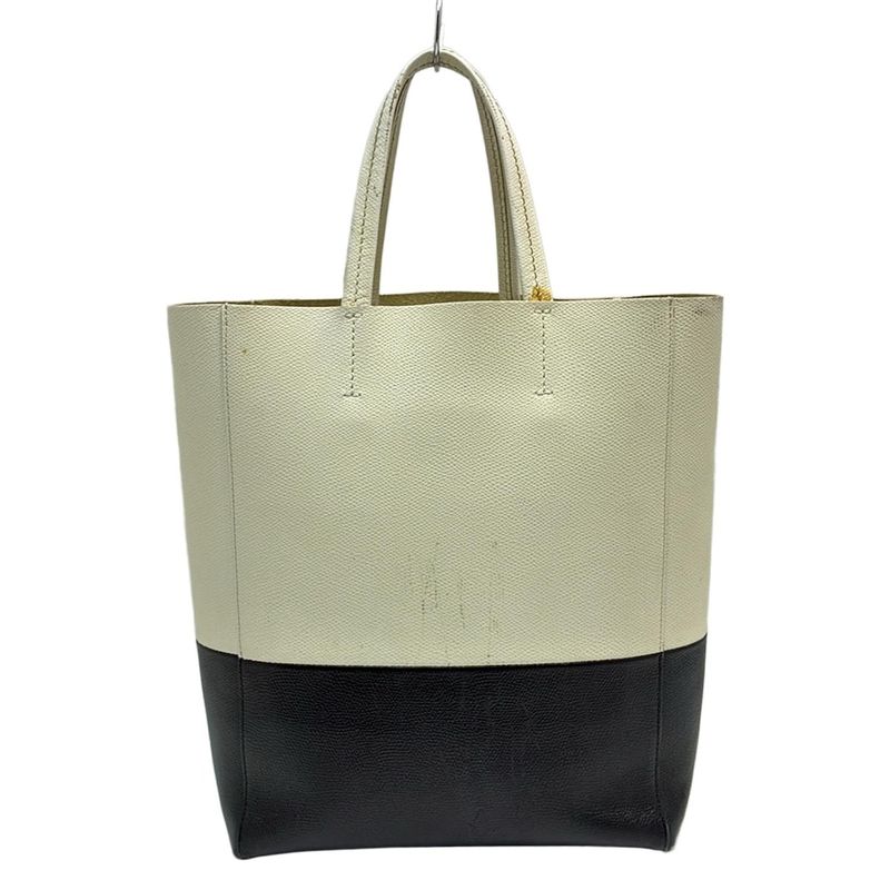 Celine Tote Bag Vertical Cabas Small 176163xbb01cr White And Black Leather