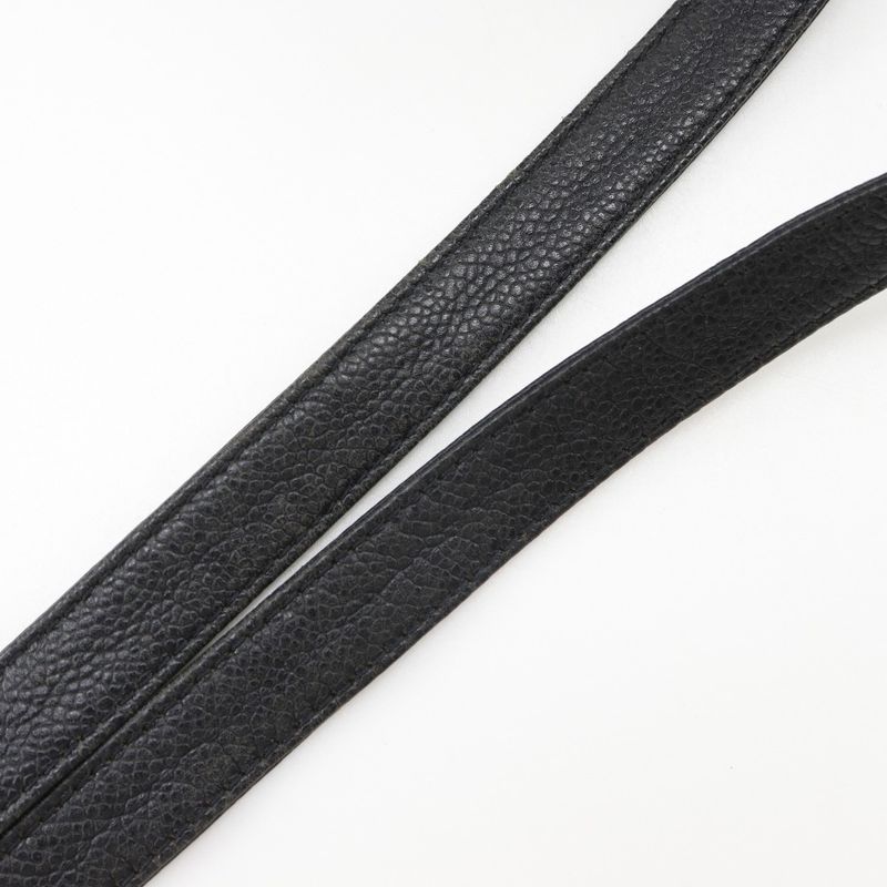 Chanel Logo Vintage Caviar Skin Black Ladies Tote Bag