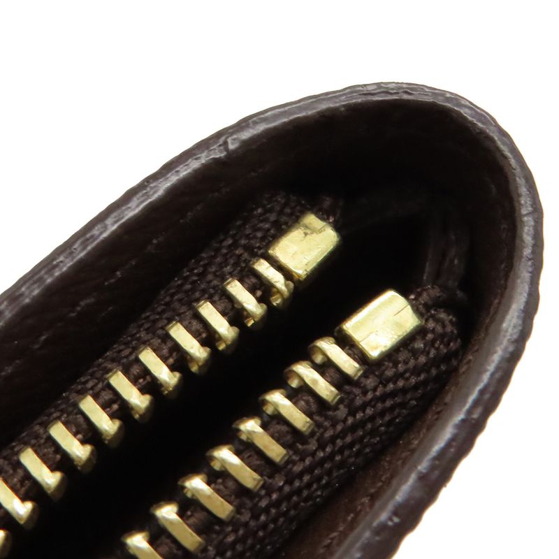 Louis Vuitton Long Wallet Porte Monejip Damier Canvas Damier Ebene Gold