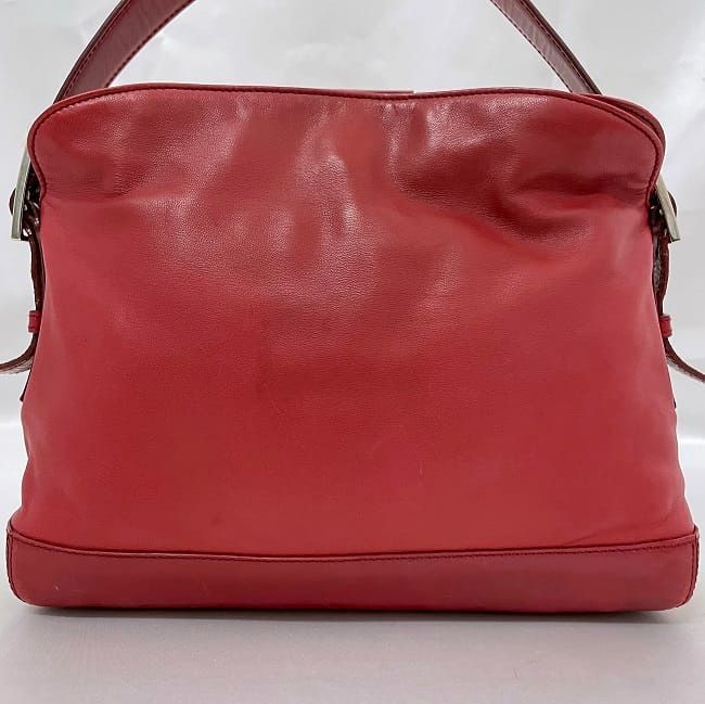 Loewe Semi Shoulder Bag Red Excellent Condition Leather Nappaleather Preowned
