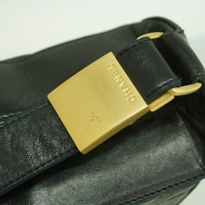 Chanel Shoulder Bag Choco Bar Lambskin Black Chien Pan Gold Hardware Women