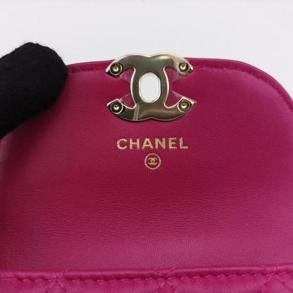 CHANEL  Matelasse Waist Coin Purse Purple Lambskin And Fabric Ap0743