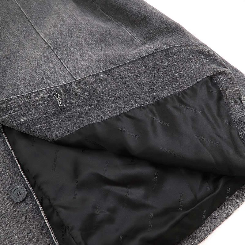 Balenciaga 23aw Washed Denim Tailored Jacket 767953 Tpw54 Charcoal 48