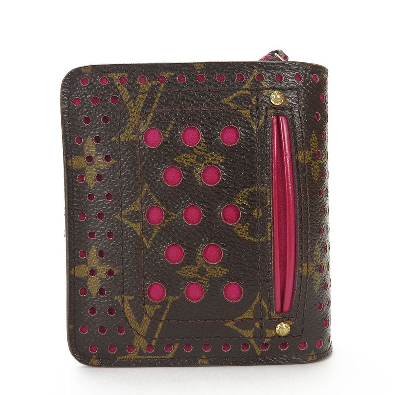Louis Vuitton Bifold Wallet M95188 Monogram Perfot Fuchsia Brown Gold Hardware