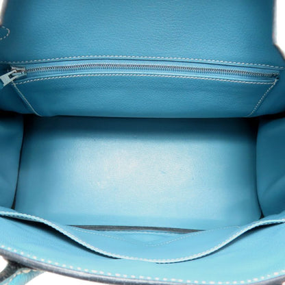 Hermes Birkin 30 Blue Jean Silver Hardware Handbag Epson Women