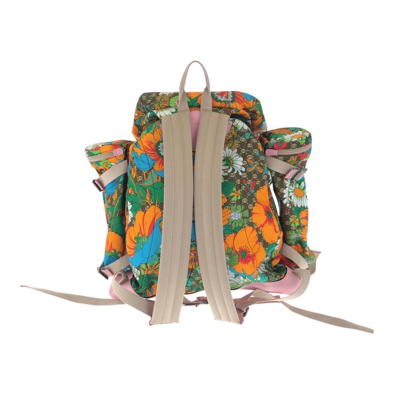 Gucci North Face Flower Multicolor Polyester/cotton/leather Backpack/daypack