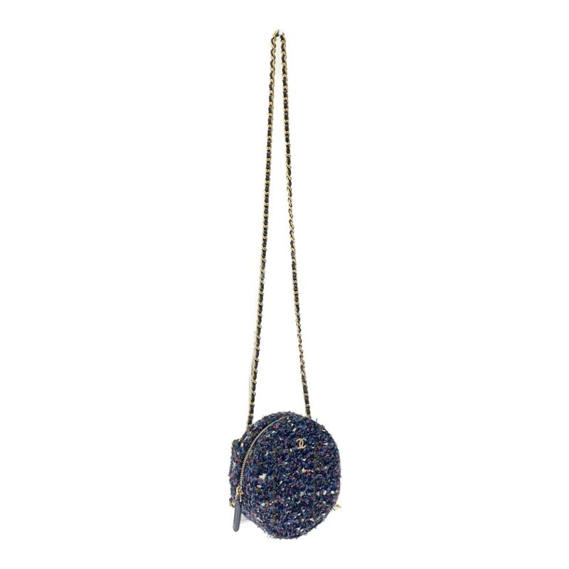 Chanel Tweed Round Chain Shoulder Bag Multicolor 429024 Shoulder Bag