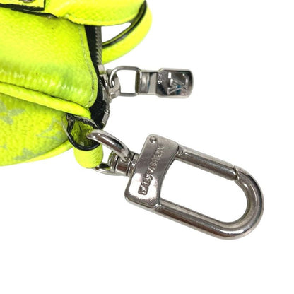 Louis Vuitton Key Holder Porte Cles Mini Keepall M01048 Taiga Leather Yellow
