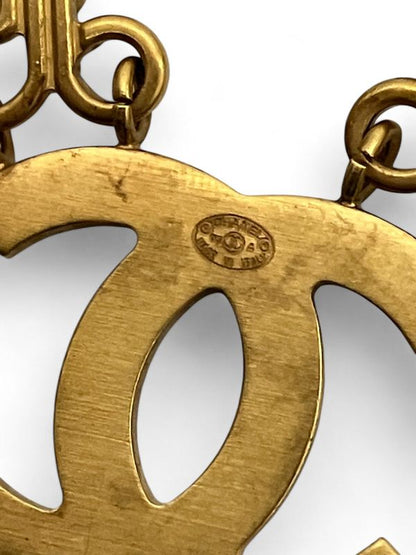 Chanel 03A Coco Mark Double Pin Brooch Gold