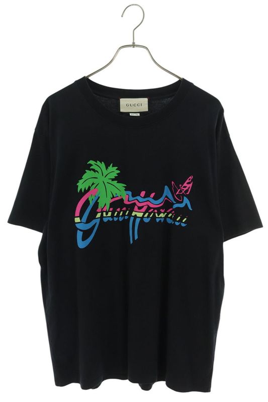 Gucci 20AW Hawaii Print Tee 616036 Xjcsr Hawaii Print Tee Men's L