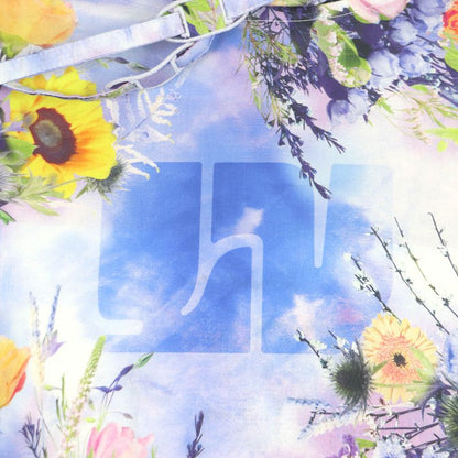 Louis Vuitton His79w Flower LV Logo Cotton Poplin Anorak Pullover Hoodie Blue M