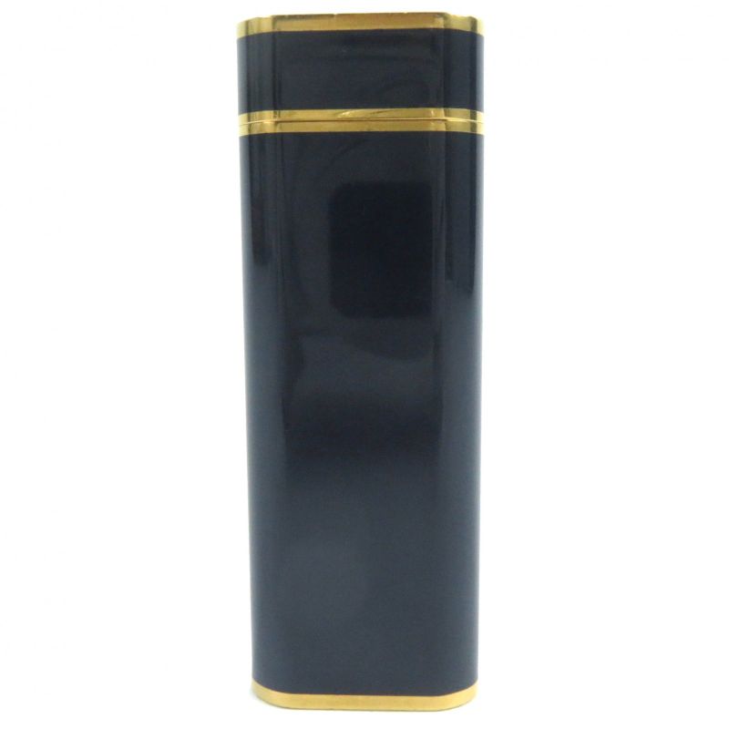 Cartier Lacquer Oval Logoed Gas Lighter Smoking Goods Navy Gold