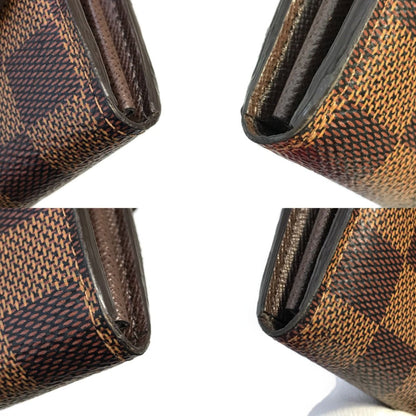 Louis Vuitton Long Wallet Portefeuille Sarah Damier Ebene N63209 Pocket