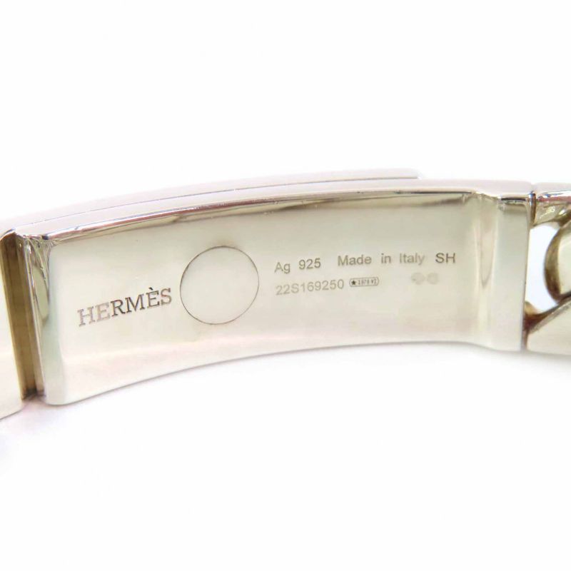 Hermes Kelly Grumet GM Bracelet Bangle Sv925 Silver With Box And Storage Bag