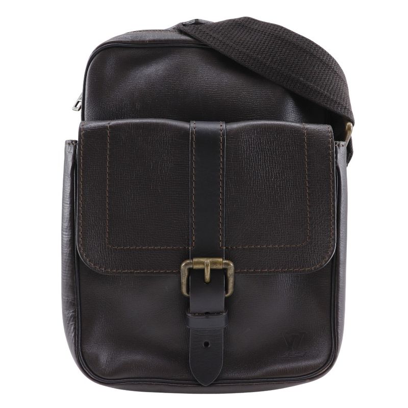 Louis Vuitton Iroquois Utah M92534 Leather Cafe Brown Th1047 Men's Shoulder Bag