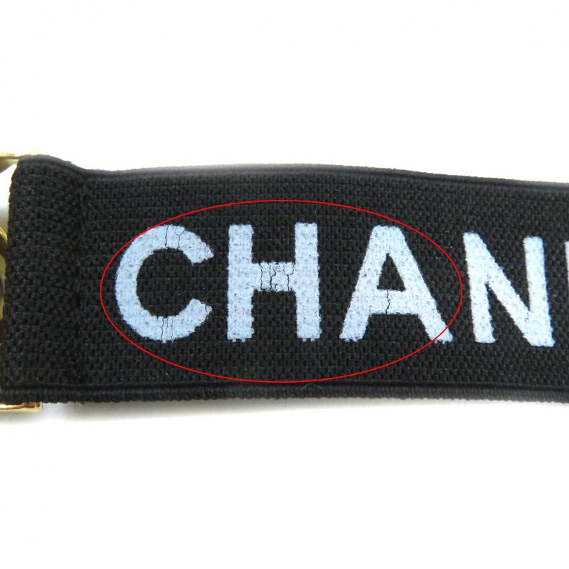 CHANEL Vintage Logo Design Armband Fashion Accessory Black Gold Made In Italy