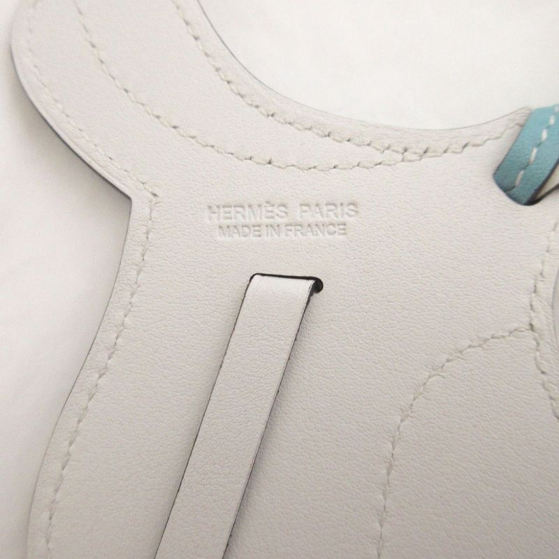 Hermes Paddock Cell Vorsoft Blue Atoll White Bag Charm Key Holder 1355 Hermes