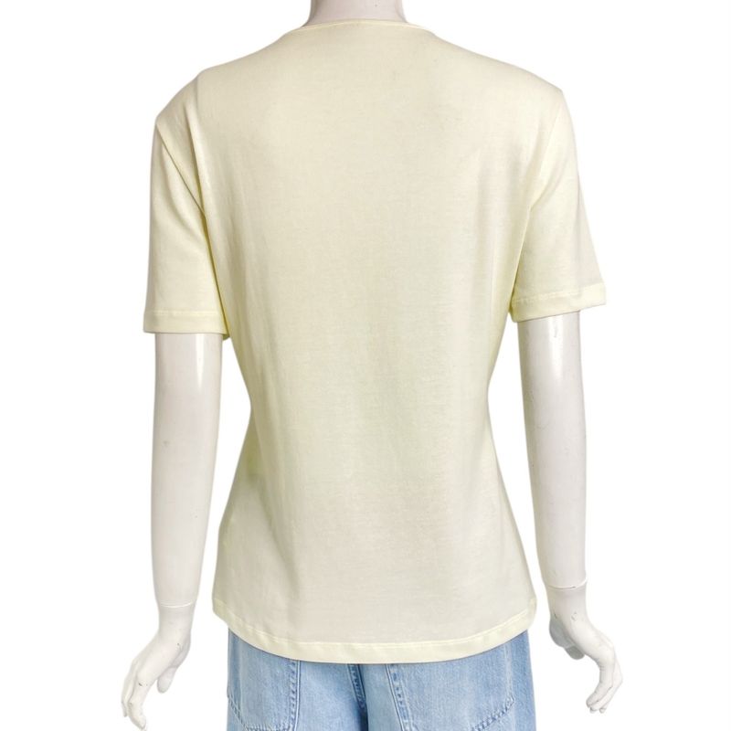 Current Hermes T-shirt Short Sleeves Knit Logo Cream Size 40