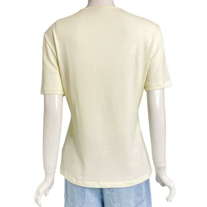 Current Hermes T-shirt Short Sleeves Knit Logo Cream Size 40