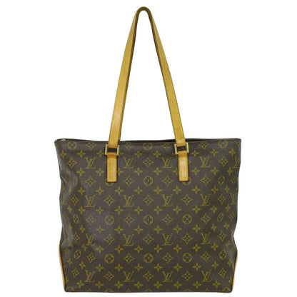 Authentic Louis Vuitton LV Cabas Mezzo Monogram Shoulder Bag Tote Bag Brown