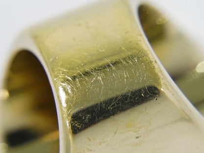 Authentic Chanel Coco Mark Ring Size 10 GP Gold Plated White Black Coco Mark