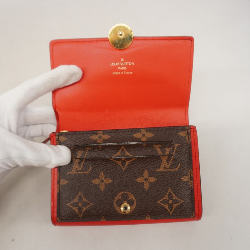 SALE Louis Vuitton Wallet Monogram Portefeuille Flor M64587 Brown Cocori Ladies