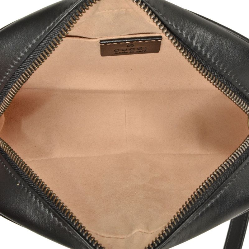 Gucci GG Marmont Shoulder Bag Leather 448065 Black Women