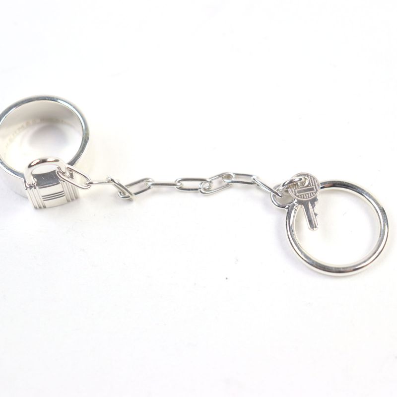 Hermes Alfa Kelly Ag925 Clochette Cadenas Double Ring - Ring Accessory Silver