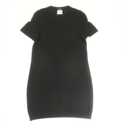 Chanel Knit Dress P46849 Cashmere Blend #38 Mini Length Black Chanel
