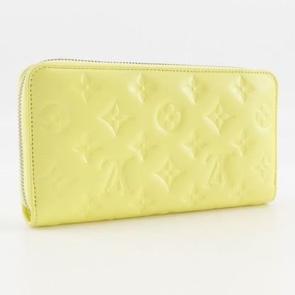 Louis Vuitton Zippy Wallet Coussin M83104 Lambskin Smiley Yellow Ladies Long