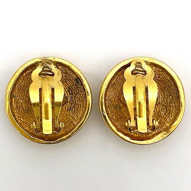 Chanel Earrings Gold Coco Mark Vintage GP