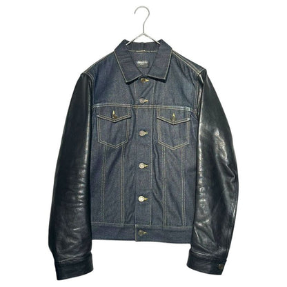 Saint Laurent 13aw Leather Sleeve Denim Jacket Leather Sleeve Denim Jacket Up53