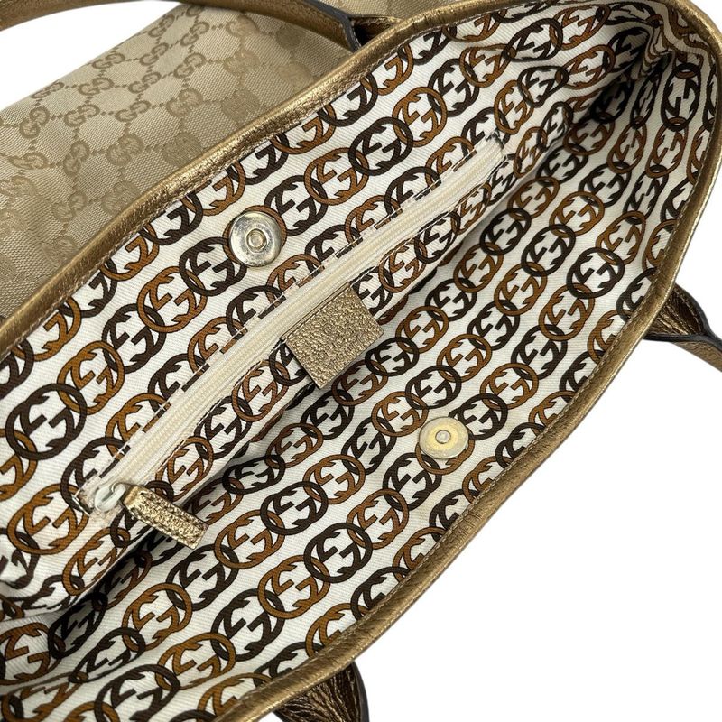 Gucci 181779 Handbag Canvas Tote Bag Gucci Beige