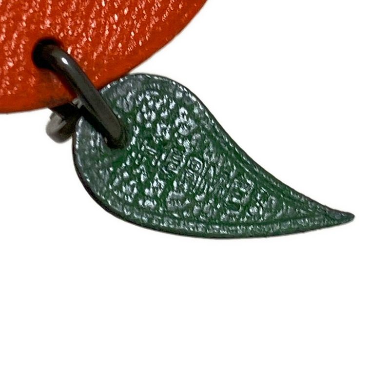 Hermes Key Holder (charm ) Fruit Key Holder Orange X Green X Silver Orange