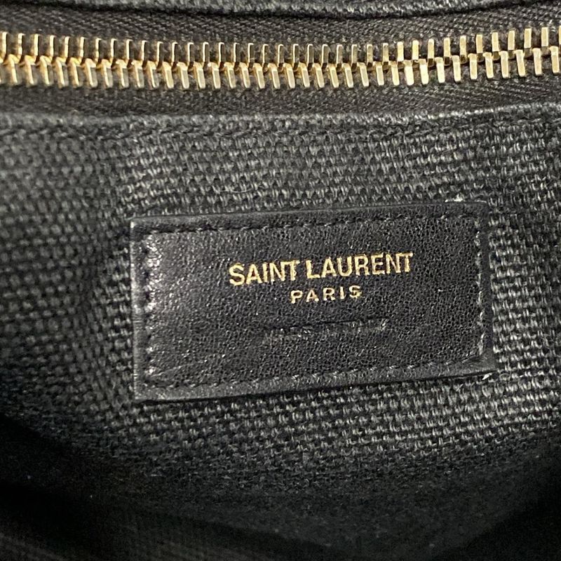 Saint Laurent Paris Rive Gauche Tote Bag 499290 Ivory And Black Leather