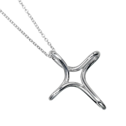 Tiffany & Co Open Cross Silver 925 Ladies 3.28g Necklace