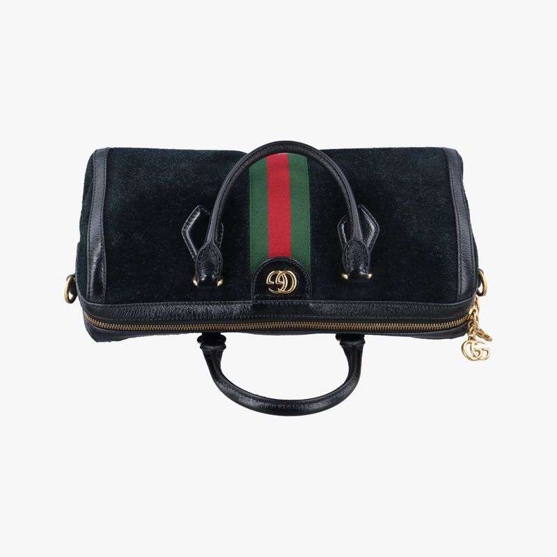 Gucci Ophidia GG Small Black And Green And Red Suede 524532 F024647109
