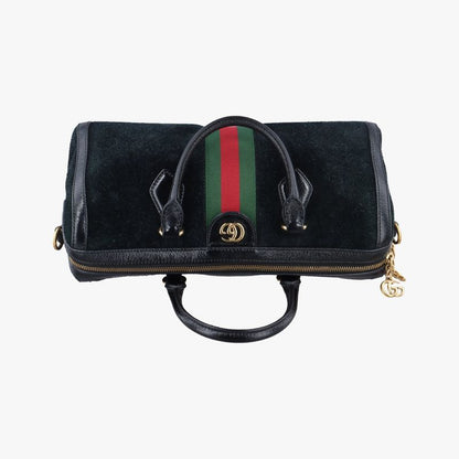 Gucci Ophidia GG Small Black And Green And Red Suede 524532 F024647109