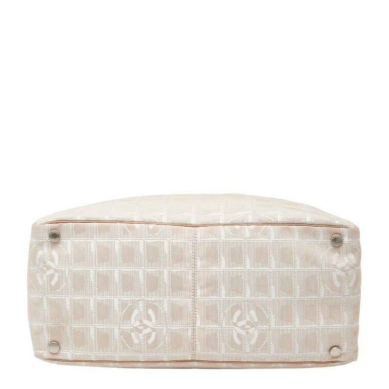 Chanel New Travel Line Beige Pink Nylon Leather Women's Chanel
