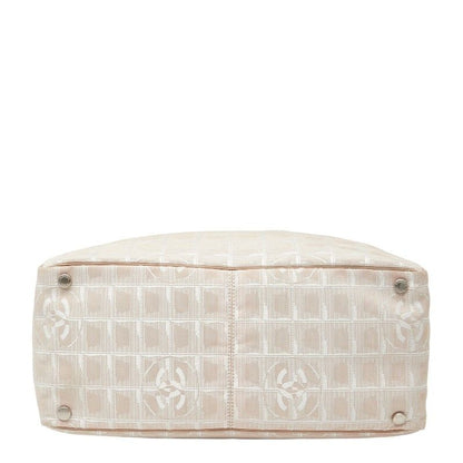 Chanel New Travel Line Beige Pink Nylon Leather Women's Chanel