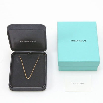 Tiffany & Co Tiffany Necklace K18 Visor Yard Single Diamond Pendant