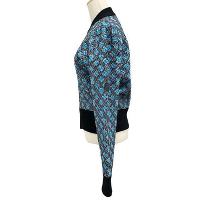 Louis Vuitton Outer Jacket Blouson Monogram Zip Up Black Blue