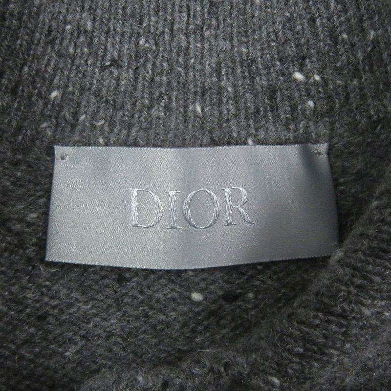 DIOR Homme 243m830at449 100% Cashmere Tinny Logo Patch Long Sleeves Sweater